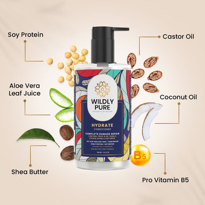 Frizz Control Shampoo and Conditioner Combo with Omega 3,6,9 and Biolipid Complex 300mL x 2