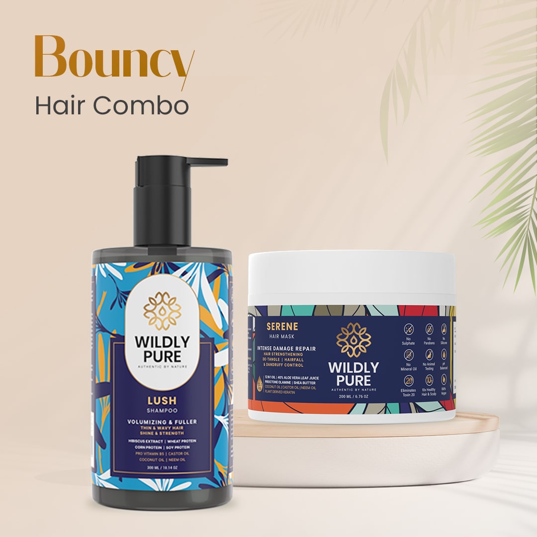 Volume Boost Shampoo and Hair Mask with Hydrogen Bonding Technology and 12 Oils 300ml + 200mL