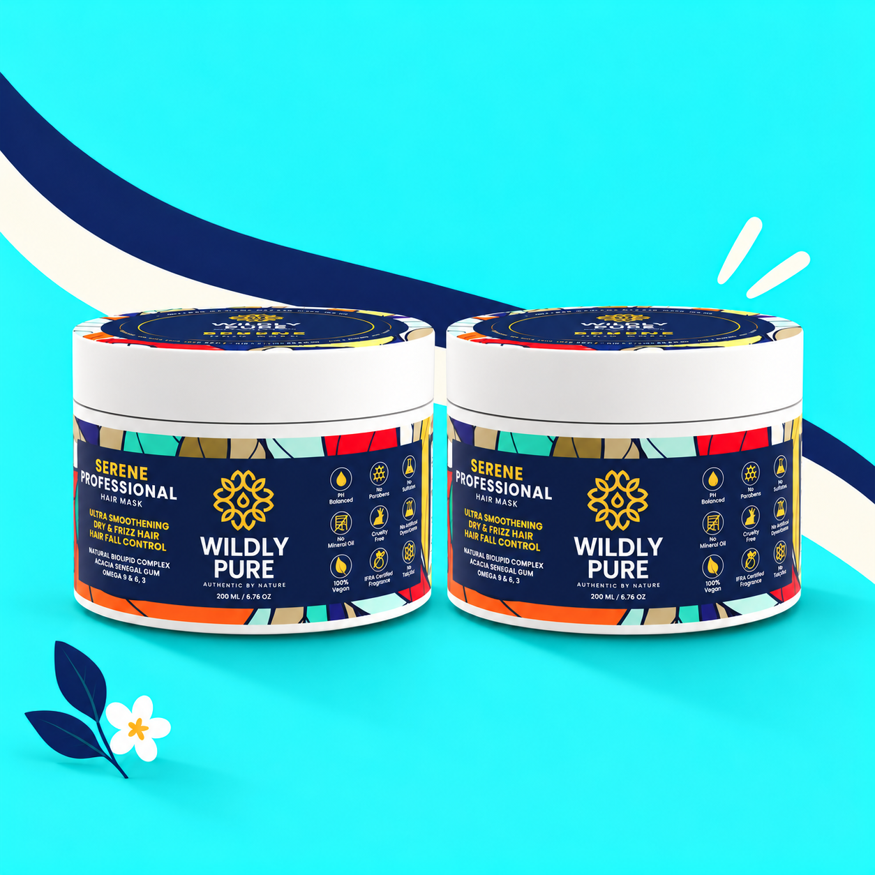 Serene Professional Hair Mask – 10 Min Salon-Like Hair | 72H Frizz Control | Pack of 2 (400 ml)