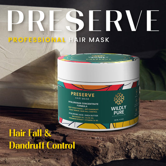 PRESERVE Hair Mask Made With Hyaluronic Acid promotes hair growth & improves Scalp Barrier|Deep Conditioning & Smoothening 200 ml