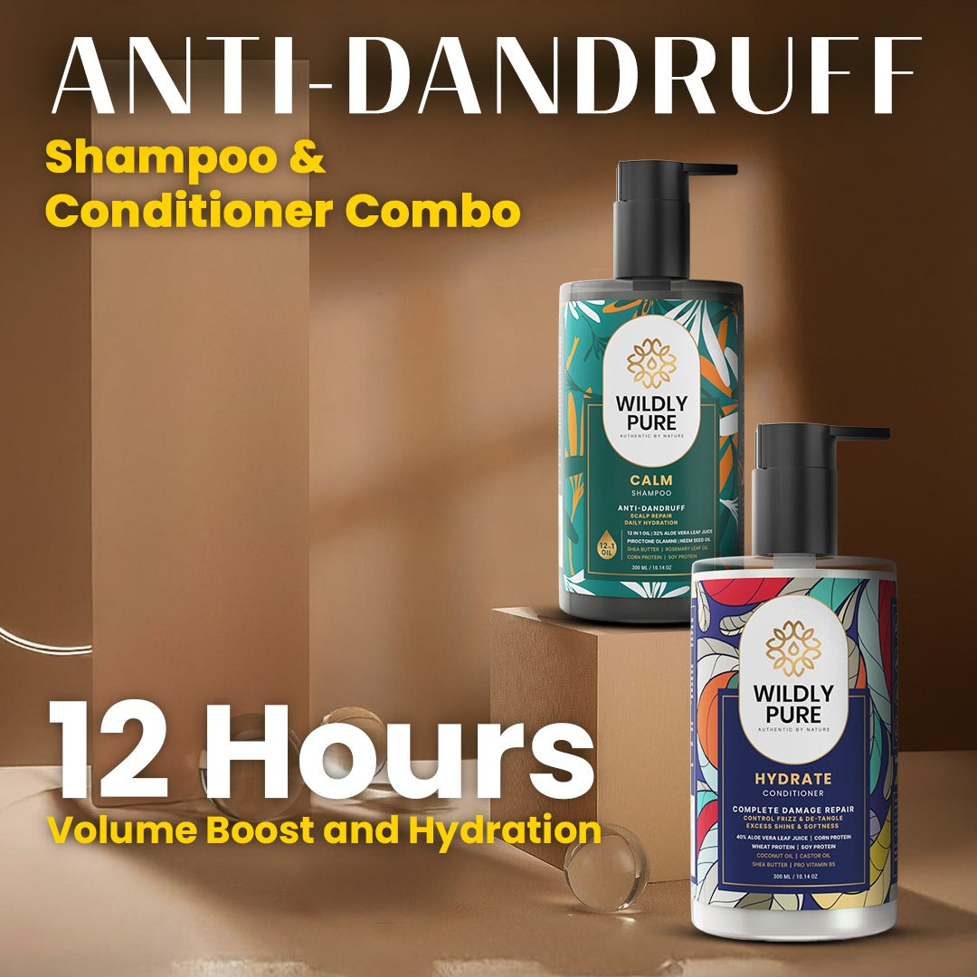 Dandruff Control Shampoo and Conditioner Combo with Nasturtium and Biolipid Complex