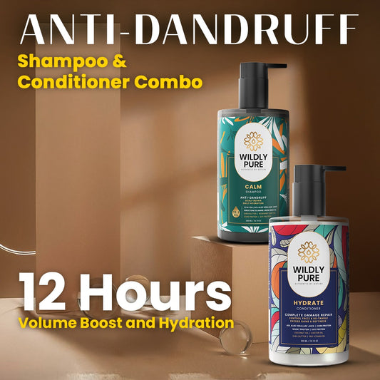 Dandruff Control Shampoo and Conditioner Combo with Nasturtium and Biolipid Complex