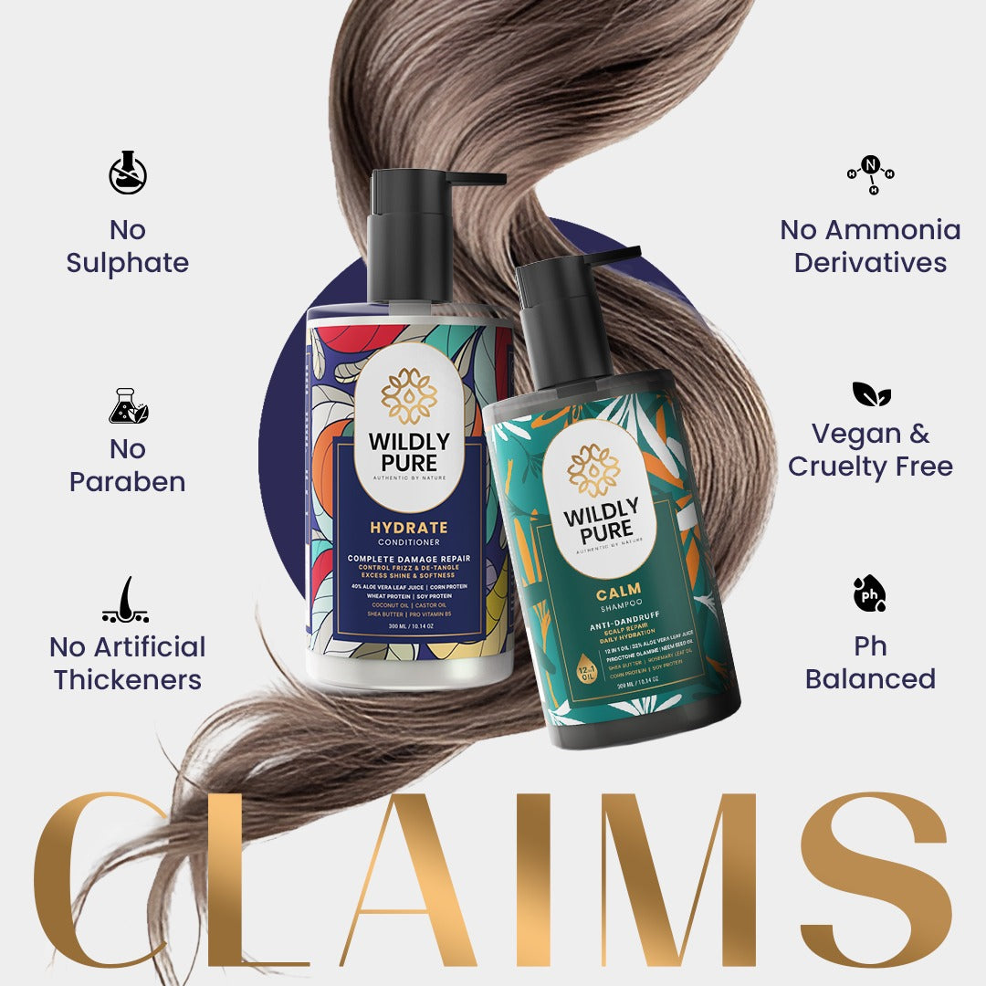 Dandruff Control Shampoo and Conditioner Combo with Nasturtium and Biolipid Complex