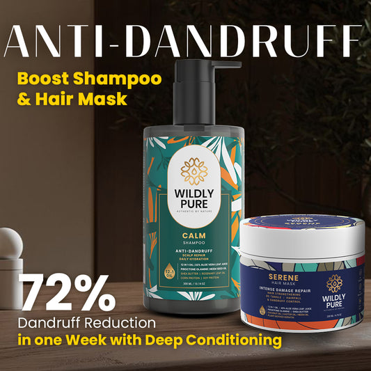 Dandruff Control Shampoo and Mask Combo with Hyaluronic Acid & Piroctone Olamine 300ml + 200mL