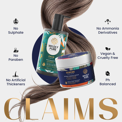 Dandruff Control Shampoo and Mask Combo with Hyaluronic Acid & Piroctone Olamine 300ml + 200mL
