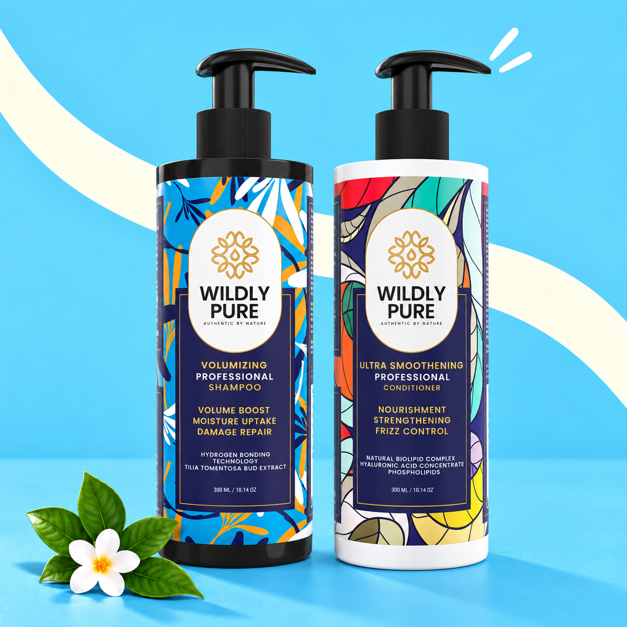 Volumizing shampoo and conditioner combo with Hydrogen Bonding & Biolipid Complex product display