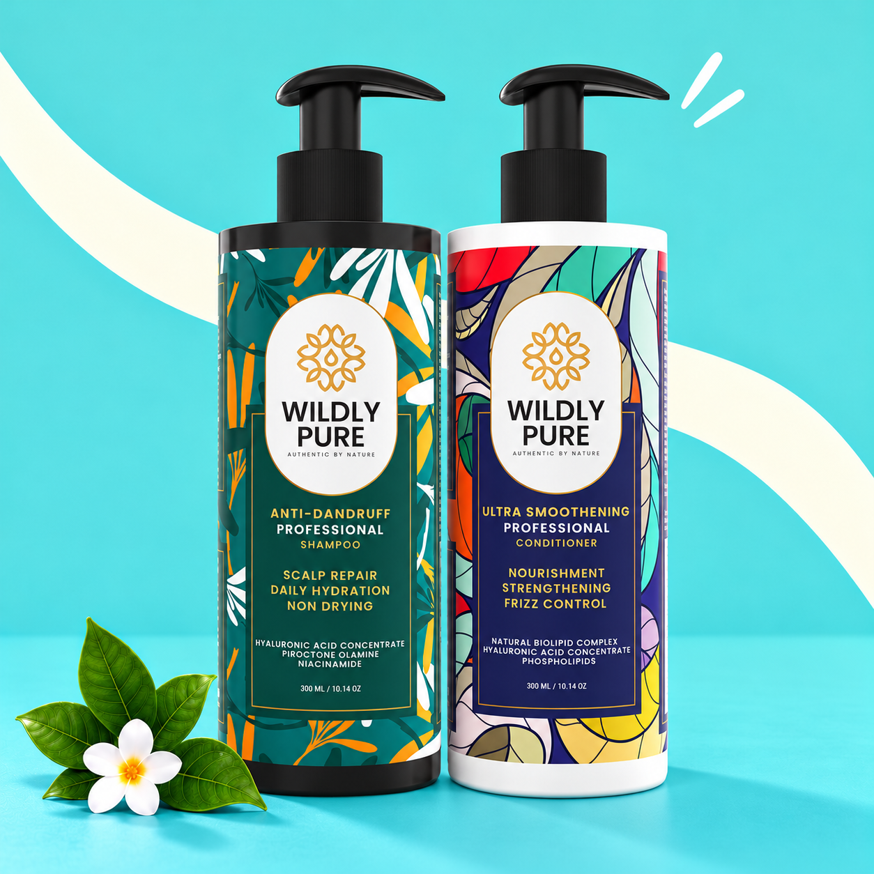 Dandruff Control Shampoo and Conditioner Combo with Nasturtium and Biolipid Complex product display