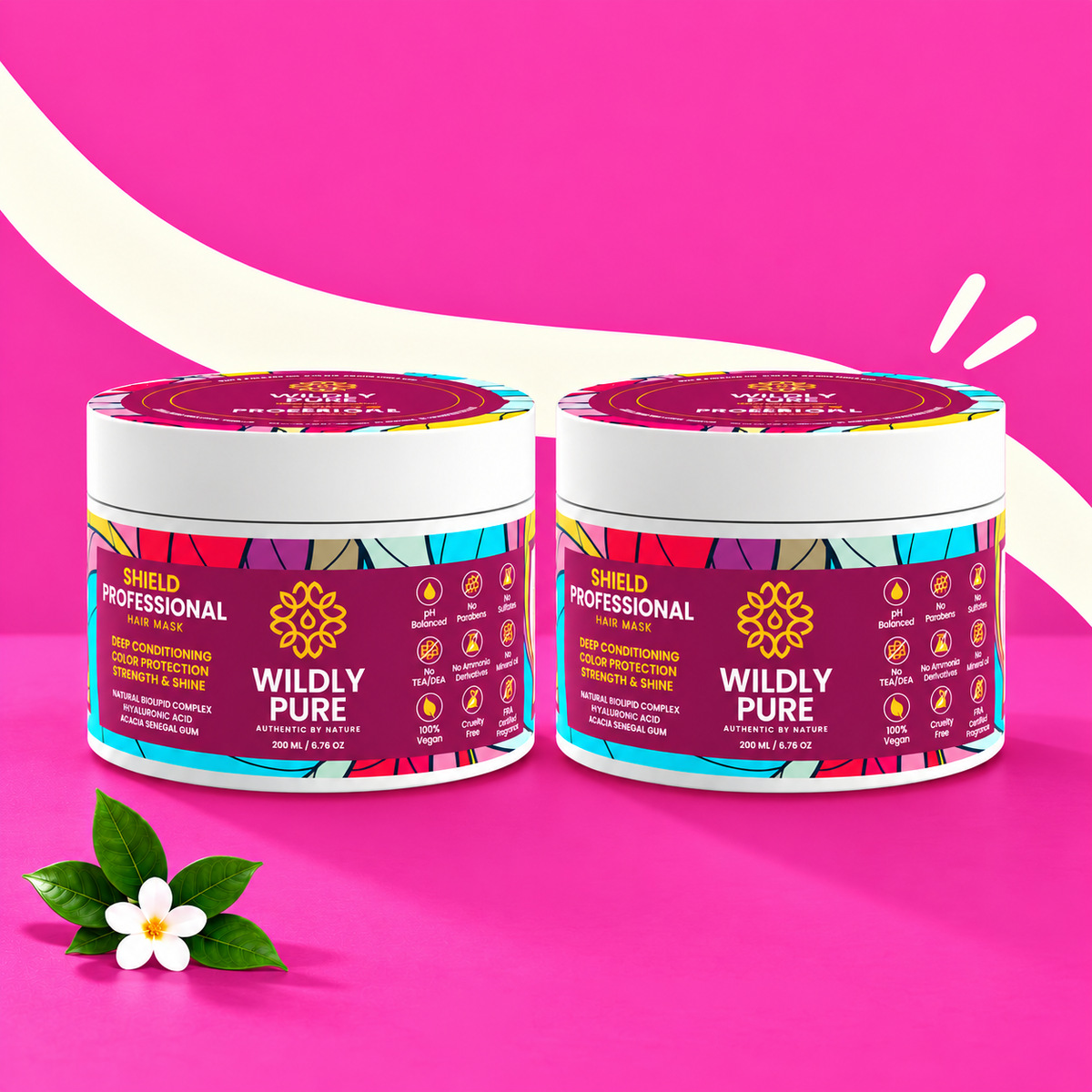 Shield Professional Hair Mask – Heat Styling Damage & Color Protection | Pack of 2 (400 ml) product display