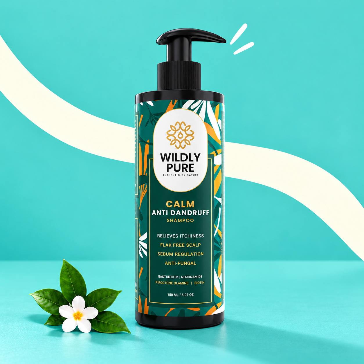 Calm Anti Dandruff Shampoo with Nasturtium Extract, Piroctone Olamine, & Biotin product display