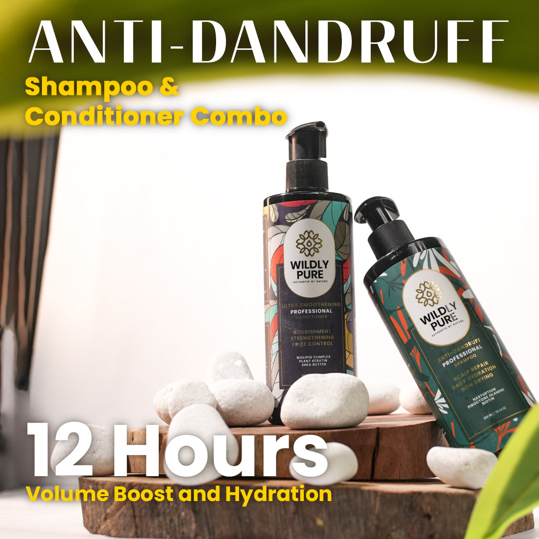 Dandruff Control Shampoo and Conditioner Combo with Nasturtium and Biolipid Complex