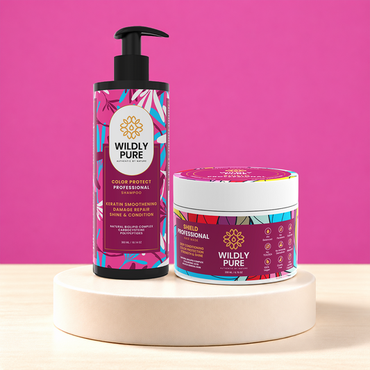 Plant Keratin Color Protection Shampoo & Mask Combo with Biolipids & Hyaluronic Acid 300ml + 200mL